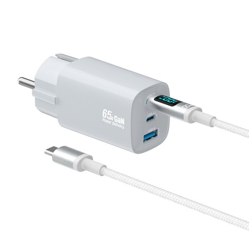 팬톤 접지형 GaN PPS 65W 3포트 디스플레이 초고속 멀티충전기 PD65WGN 이미지 2