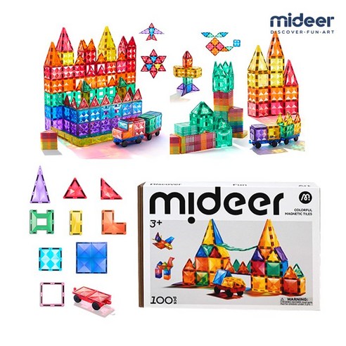 미디어 컬러 마그네틱 타일 100PCS, 1개, 단품