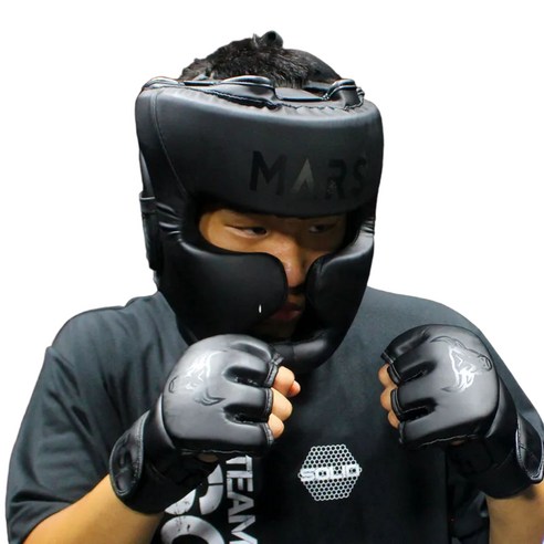 마르스 프리미엄 복싱 무에타이 MMA 헤드기어, 블랙 헤드기어, 1개