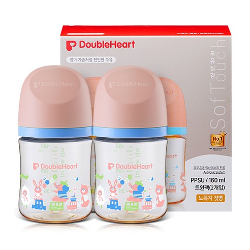 더블하트 모유실감 3세대 PPSU 디어프렌즈 젖병 트윈팩(젖꼭지미포함), 놀러올래빗, 160ml, 2세트