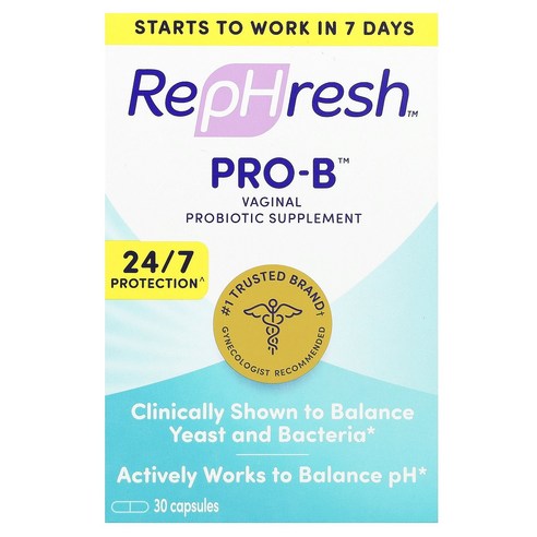 Rephresh 프로-B 질 프로바이오틱 보충제 50억CFU 캡슐 30정 Rephresh (리프레시) - MCT오일/영양제 | 쿠팡