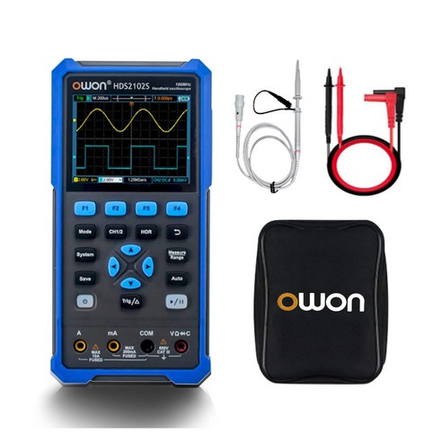 OWON HDS2102S 100MHz 500Mss 오실로스코프 멀티미터 임의 파형 발생기 소형 2채널