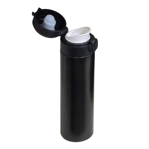 기프트공방 원터치 스텐 진공 텀블러, 1개, 500ml, 블랙