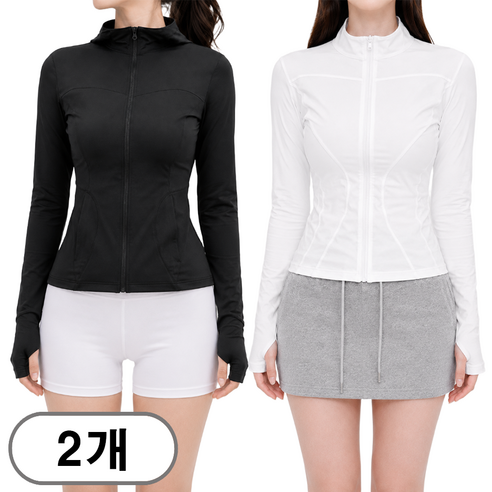 차쿠 1+1 여성 슬림핏 집업 자켓 요가 필라테스 러닝 운동복