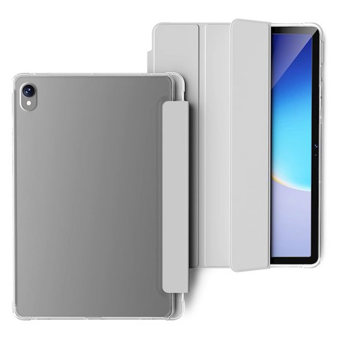 아이두지 갤럭시탭 S6 lite 라이트 펜수납 투명 케이스, 그레이, 1개