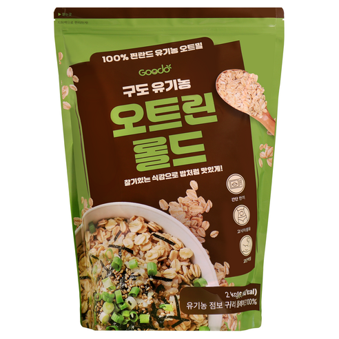 구도 오트린 유기농 롤드 오트밀 핀란드 100% 압착귀리 oatmeal oats, 2kg, 1개