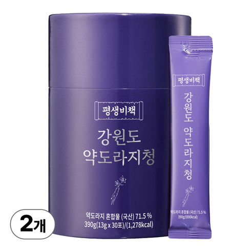 평생비책 강원도 약도라지청 100% 약도라지 무설탕, 2세트, 30개입, 13g