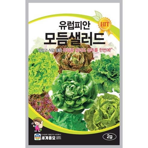 세계종묘 유럽피안 모듬샐러드 씨앗 2g, 모듬유럽피안샐러드2g, 1개