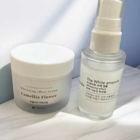 퓨어라이트 미백화장품 2종 [카멜리아 크림 50ml + 더 화이트 앰플 ... 솔직 후기 | 피부 타입별 분석 - 대표 이미지