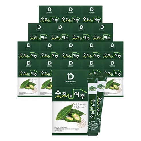 숫치로여주즙 100%여주즙 HACCP인증 상시제조 가장많이선택, 18박스, 20mlX30포, 600ml