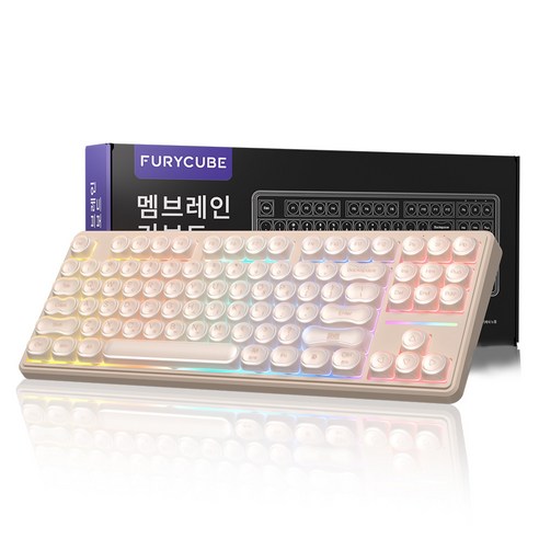 호밍사이 무소음 87키 USB 유선 일반형 키보드 사무용, IP87, 핑크