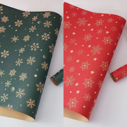 윈터밸리 성탄절 크리스마스 선물 포장지, 옵션 F, 1세트