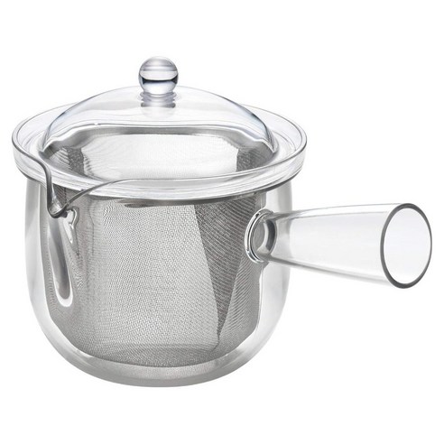 아케보노 스테인리스 메쉬 티포트 사이드 핸들 타입, 클리어, 1개, 480ml