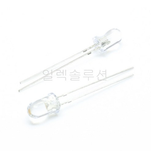 5파이 고휘도 발광 다이오드 라운드 LED 레드 Red, 1개