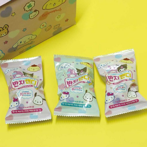 800 산리오 캐릭터 반지 캔디 사탕 스낵, 9g, 단품