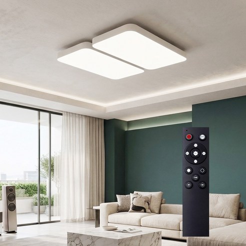 LED 심플슬림 리모컨 거실등 120W / 180W 삼성칩 플리커프리 국산 방등, 5_심플 슬림 거실등리모컨120W-화이트, 6500K