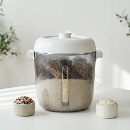 보만 BOMANN 14L 무선 반투명 진공쌀통 12KG 대용량 쌀보관용기 강아지 고양이 진공용기, VR1315W