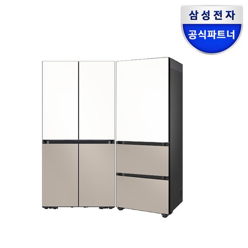 삼성 비스포크 키친핏 냉장고 김치냉장고 세트 RM70F64R1ZG+RQ33DB74D2AEWB 상칸화이트+하칸베이지