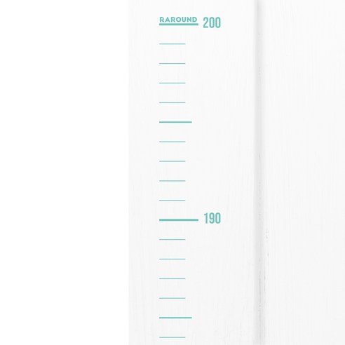 라라운드 자체제작 심플 키재기 스티커 200cm, 투명 민트