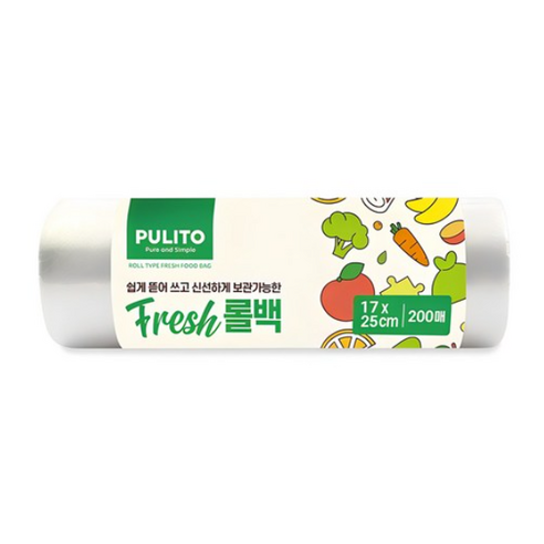 뿌리또 프레쉬 롤백 17cm x 25cm, 소(S), 200개입, 2개