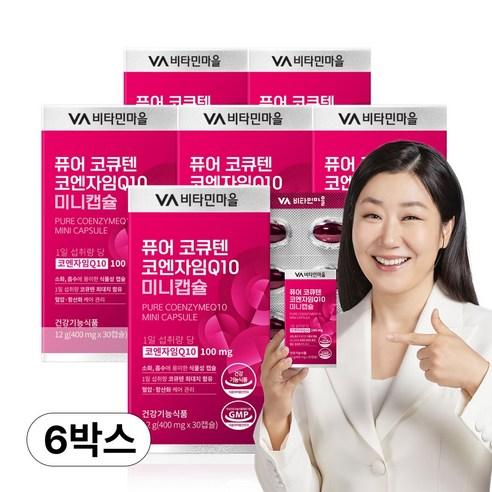 비타민마을 퓨어 코큐텐 코엔자임Q10 미니캡슐 12g 30정, 6개 이미지