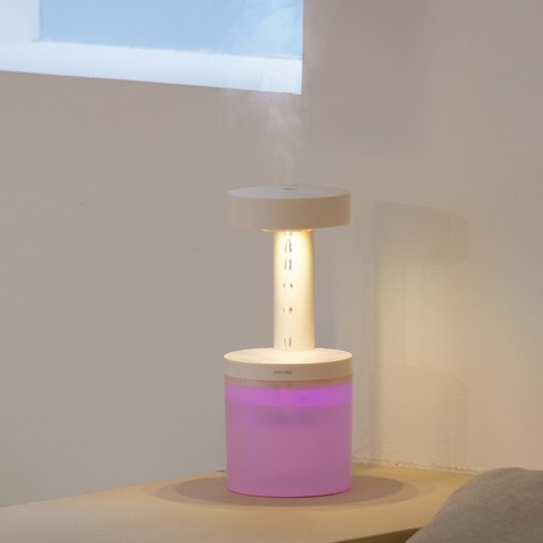 거꾸로 흐르는 물의 아름다움, 디큐브 물멍 무드등 가습기로 당신의 공간을 특별하게!