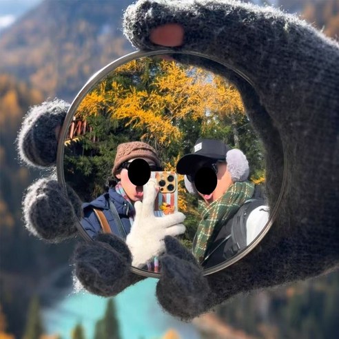 셀카 미니손거울 원형 볼록 거울 손거울 셀카모니터 타입 백미러 9.5cm... 실사용 후기 | 효과 있을까? - 대표 이미지