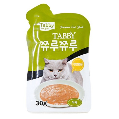 태비타퍼 쮸루쮸루 30gX1개 고양이 파우치, 야채, 30g, 1개