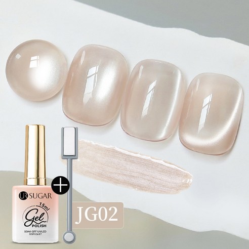 더로만 리얼 유리알 누디 자석 젤네일 폴리쉬 +자석포함, 1개, 15g, 누디베이지_JG02