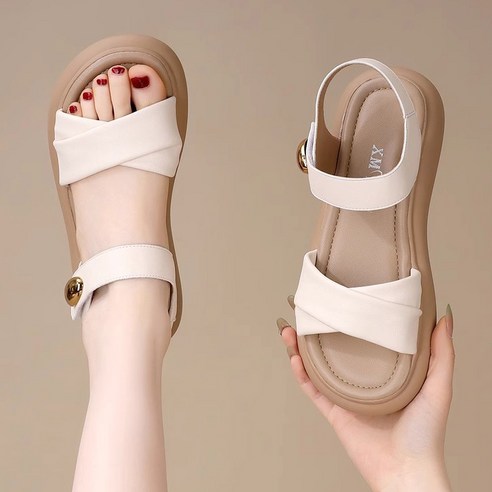 Modern Fashion 여성 발편한 벨크로 샌들 베이직 여름 신발 X171