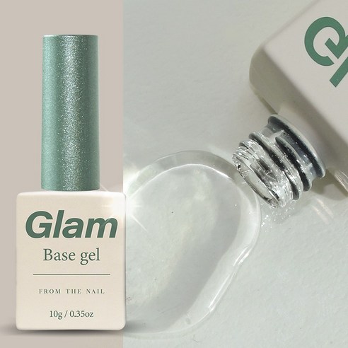 프롬더네일 글램 베이스 젤, 투명, 10g, 1개