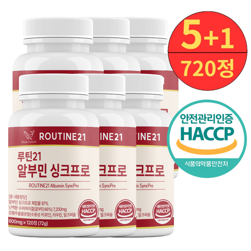 루틴21 알부민 싱크프로 100% 정품 haccp, 120정, 6박스