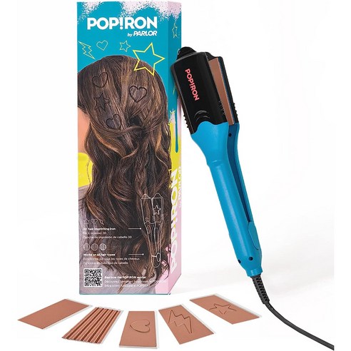 Parlor PopIron 3D 이미지 헤어 스트레이트 프린팅 아이언 고데기 별 번개 하트 크림퍼