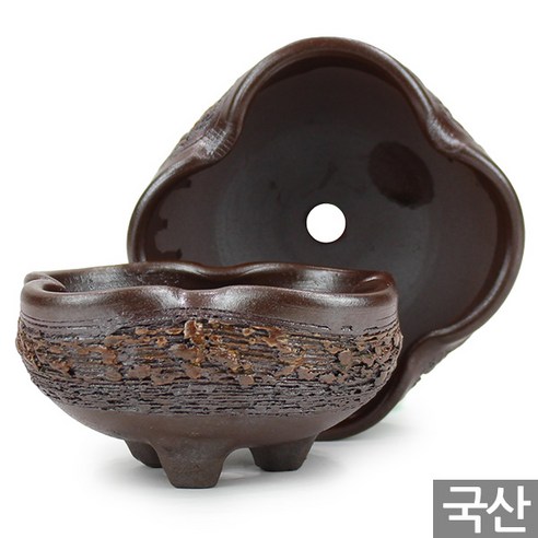 세인화분 국산 행운 네잎 클로버 옹기 화분 - 중형 다육화분 다육이화분, 2개, 클로버 옹기화분