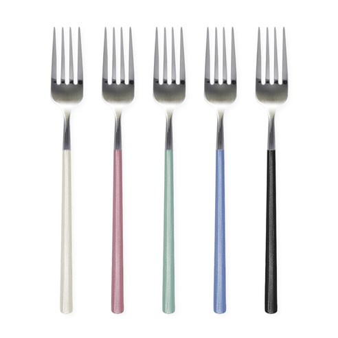 브리앙뜨 펄인러브 포크, 5개, 아이보리+핑크펀치+스카이블루+민트+블랙