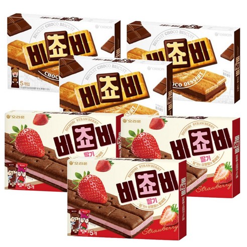 오리온 비쵸비 딸기+ 초코, 125g, 6개