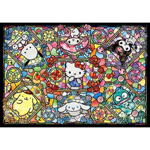 <토이앤퍼즐> 1000조각 직소퍼즐 온라인 전용, 1개, 산리오캐릭터즈 글라스 아트, 1000피스
