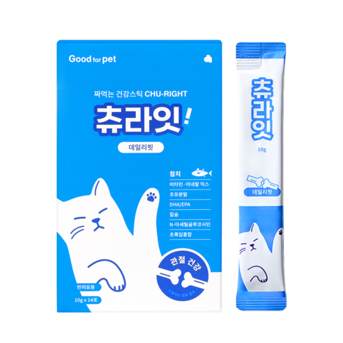 굿포펫 츄라잇 짜먹는 영양제 국내산, 14개, 종합영양제, 10g