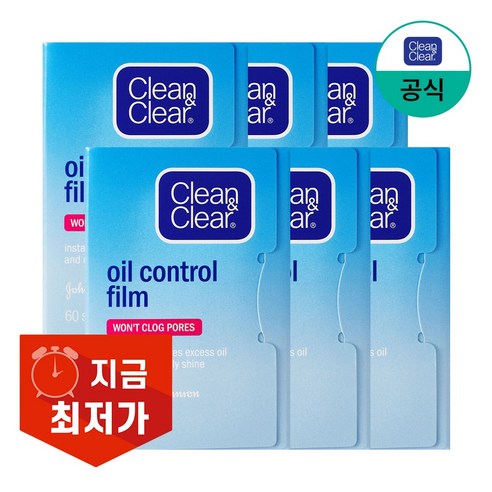 클린앤클리어 오일 컨트롤 필름, 60매입, 6개 - 기름종이