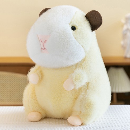 헤이두잇 기니피그 인형 귀여운 동물모양 봉제 쿠션 인테리어 선물, 1개, 크림, 25cm