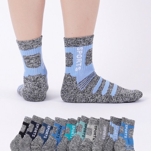 셀마운틴 10켤레 두꺼운 작업 남성 등산 양말 이미지 2