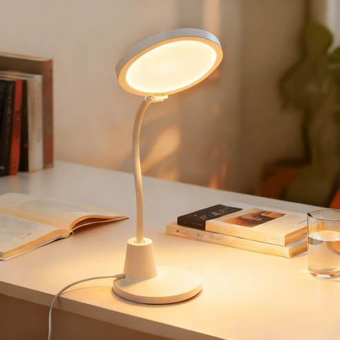 KEMEI LED 스탠드 조명 안티 블루라이트 책상용 스탠드 시력보호 핸드폰거치대, 흰색
