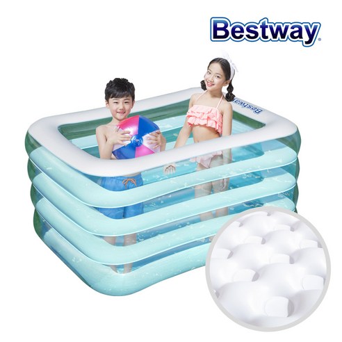 베스트웨이 4단 투명 엠보싱 목욕 볼풀장 촉감놀이 플레이매트 BW_54411, 단품, 1개