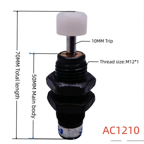 AC0806 AC1008 AC1210 AC1412 AC1416 자동 보상 유압 버퍼가 있는 공압 실린더 충격 흡수 장치 - 에어 ...