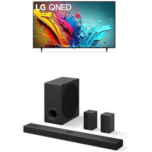 알렉사 내장형 LG 75인치 클래스 QNED85T 시리즈 LED 스마트 TV 4K 프로세서 평면 화면(75QNED85TUA 2024) 5.1.3ch 무선 돌비 애트모스 및, 75 inches, Premium Audio