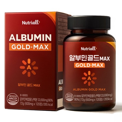 알부민 골드 MAX 식약청 인증 HACCP 4개월분, 1개, 120정