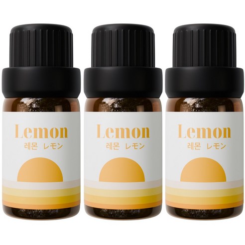 1+1+1 천연 유기농 아로마오일 에센셜오일, 유기농 레몬오일, 10ml, 3개