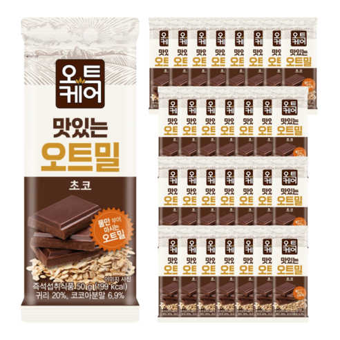 오트케어 맛있는 오트밀 초코 낱봉팩 식사대용 단백질 쉐이크, 30개, 50g