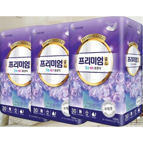 (주)한국펄프 프리미엄 골드 3겹 테코 화장지
