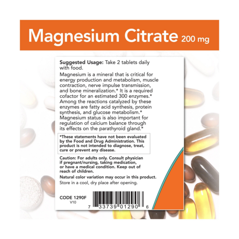 나우푸드 마그네슘 시트레이트 200mg 타블렛 100정, 1개 이미지 3